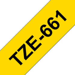 Brother TZe-661 - Cassette à ruban pour étiqueteuse originale – Noir sur jaune, 36 mm de large