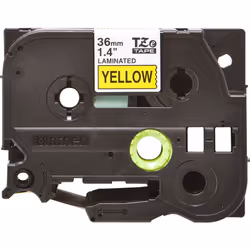 Brother TZe-661 - Cassette à ruban pour étiqueteuse originale – Noir sur jaune, 36 mm de large