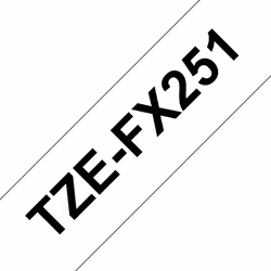 Brother TZE-FX251, Noir sur blanc, TZe, Transfert thermique, Brother, PT-2430PC, PT-2700, PT-9600, PT-2730, PT-9700PC, PT-980 ...