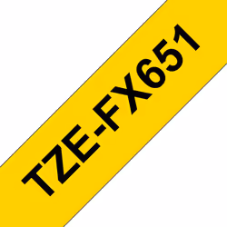 Brother TZE-FX651, Noir sur jaune, TZ, Jaune, Transfert thermique, Papier, 2,4 cm