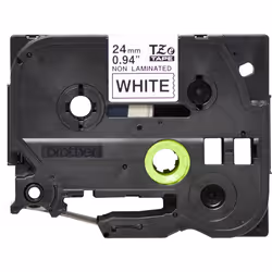 Brother TZe-N251 - Cassette à ruban pour étiqueteuse originale – Noir sur blanc, 24 mm de large