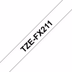 Brother TZe-FX211 - Cassette à ruban pour étiqueteuse originale – Noir sur blanc, 6 mm de large, Noir sur blanc, TZe, Noir, T ...