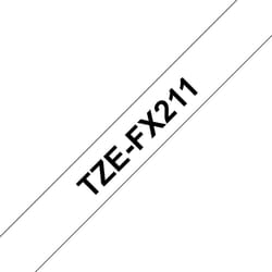 Brother TZe-FX211 - Cassette à ruban pour étiqueteuse originale – Noir sur blanc, 6 mm de large