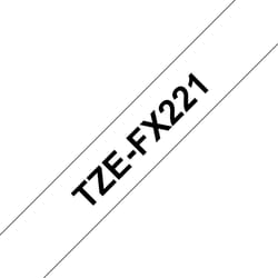 Brother TZe-FX221 - Cassette à ruban pour étiqueteuse originale – Noir sur blanc, 9 mm de large