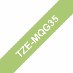 Brother TZe-MQG35 - Cassette à ruban pour étiqueteuse originale – Blanc sur vert citron, 12 mm de large, TZ, Blanc, 1,2 cm, 5 ...