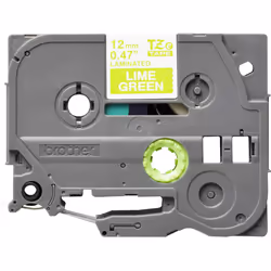 Brother TZe-MQG35 - Cassette à ruban pour étiqueteuse originale – Blanc sur vert citron, 12 mm de large