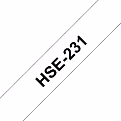 Brother HSE-231, TZe, Noir sur blanc, Polyoléfine, Brother PT-E300VP, 1,17 cm, 1,5 m