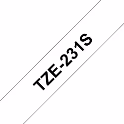 Brother TZE231S, Noir sur blanc, TZe, 1,2 cm, 4 m, Blister, 1,2 cm