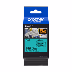Brother FLE-7511 ruban d'étiquette Noir sur vert