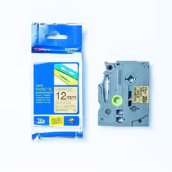 Brother TZE-MPGG31, Noir sur or, TZe, Gris, Transfert thermique, Brother, PT-1000 GL-100 GL-200 PT-1000L PT-1005 PT-1010 PT-1 ...