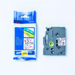 Brother TZE-MPPH31, Noir sur rose, TZe, Gris, Transfert thermique, Brother, PT-1000 GL-100 GL-200 PT-1000L PT-1005 PT-1010 PT ...