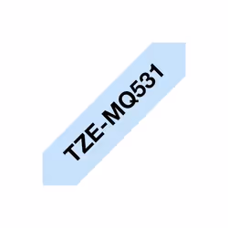 Brother TZe-MQ531 - Cassette à ruban pour étiqueteuse originale – Noir sur bleu pastel, 12 mm de large, Noir sur bleu, TZe, G ...