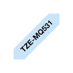 Brother TZe-MQ531 - Cassette à ruban pour étiqueteuse originale – Noir sur bleu pastel, 12 mm de large