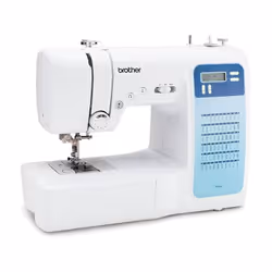 La Brother FS60x est une machine à coudre polyvalente équipée de 60 points fonctionnels et décoratifs, dont des points droits ...