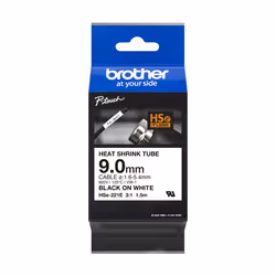 Brother HSE-221E, Gaine thermorétrécissable, Noir, Blanc, 150 cm, 5,4 mm, 1,6 mm, 3:1