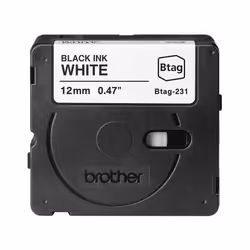 Brother BTAG-231, Noir sur blanc, Brother, P-touch PT-N10, PT-N20, PT-N25BT, 1,2 cm, 4 m, 1 pièce(s)