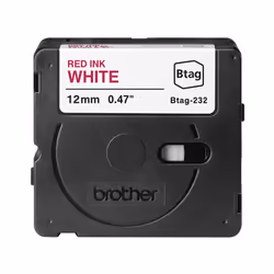 Brother BTAG-232, Rouge sur blanc, Brother, P-touch PT-N10, PT-N20, PT-N25BT, 1,2 cm, 4 m, 1 pièce(s)