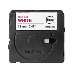 Brother BTAG-232 ruban d'étiquette Rouge sur blanc