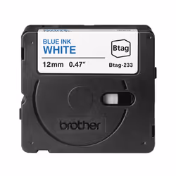 Brother BTAG-233, Bleu sur blanc, Brother, P-touch PT-N10, PT-N20, PT-N25BT, 1,2 cm, 4 m, 1 pièce(s)