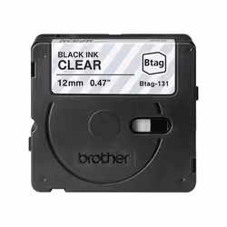 Brother BTAG-131, Noir sur transparent, Brother, P-touch PT-N10, PT-N20, PT-N25BT, 1,2 cm, 4 m, 1 pièce(s)