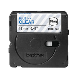 Brother BTAG-133 ruban d'étiquette Bleu sur transparent