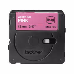 Brother BTAG-P35, White on pink, Brother, P-touch PT-N10, PT-N20, PT-N25BT, 1,2 cm, 4 m, 1 pièce(s)