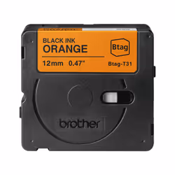 Brother BTAG-T31, Noir sur orange, Brother, P-touch PT-N10, PT-N20, PT-N25BT, 1,2 cm, 4 m, 1 pièce(s)