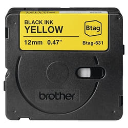 Brother BTAG-631 ruban d'étiquette Noir sur jaune