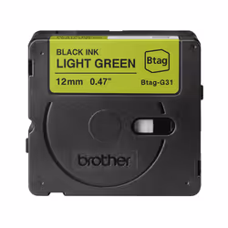 Brother BTAG-G31, Noir sur vert, Brother, P-touch PT-N10, PT-N20, PT-N25BT, 1,2 cm, 4 m, 1 pièce(s)