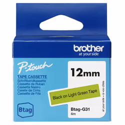 Brother BTAG-G31 ruban d'étiquette Noir sur vert