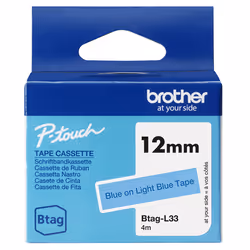 Brother BTAG-L33 ruban d'étiquette Blue on light blue