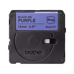 Brother BTAG-F31, Noir sur violet, Brother, P-touch PT-N10, PT-N20, PT-N25BT, 1,2 cm, 4 m, 1 pièce(s)
