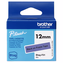 Brother BTAG-F31 ruban d'étiquette Noir sur violet