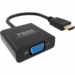 Vision TC-HDMIVGA/BL, 0,23 m, HDMI Type A (Standard), VGA (D-Sub), Mâle, Femelle, Droit
