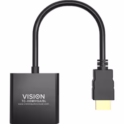 Vision TC-HDMIVGA/BL câble vidéo et adaptateur 0,23 m HDMI Type A (Standard) VGA (D-Sub) Noir - Vue supplémentaire 4