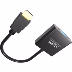 Vision TC-HDMIVGA/BL câble vidéo et adaptateur 0,23 m HDMI Type A (Standard) VGA (D-Sub) Noir - Vue supplémentaire 7