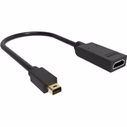 Vision TC-MDPHDMI/BL, Mini DisplayPort, HDMI Type A (Standard), Mâle, Femelle, Droit, Droit