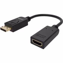 Vision TC-DPHDMI/BL, HDMI Type A (Standard), DisplayPort, Mâle, Femelle, Droit, Droit