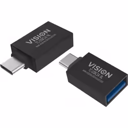 Vision TC-USBC3A/BL, USB C, USB 3.0 A, Noir