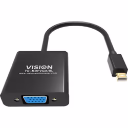 Vision TC-MDPVGA/BL câble vidéo et adaptateur Mini DisplayPort VGA (D-Sub) Noir - Vue supplémentaire 6