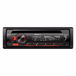 Pioneer DEH-S420BT, Noir, Rouge, 1 DIN, 200 W, CD, CD-R, CD-RW, Android, iOS, PTY