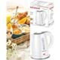 Bouilloire sans fil 1600W 1L - TECHWOOD - Blanc - Arret automatique - Couvercle de securite