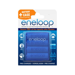 4 piles rechargeables accu Panasonic eneloop LR6 aa 2000mAh + boite de rangement.
