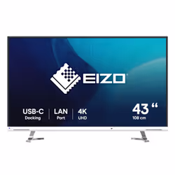 EIZO FlexScan EV4340X-WT, 108 cm (42.5"), 3840 x 2160 pixels, 4K Ultra HD, LED, 5 ms, Blanc