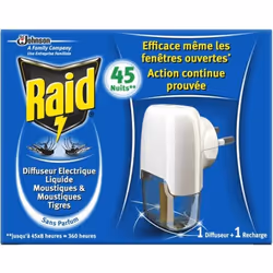 RAID Diffuseur électrique liquide antimoustique avec recharge