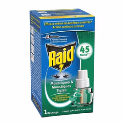 Raid  Electrique Liquide Recharge 45 Nuits Eucalyptus Fenetres Ouvertes Insecticides Ménagers - Lot de 3 - 300837