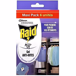 Raid Gel Anti-Mites Senteur Lavande Maxi Pack Pack de 6