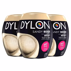Dylon Washing Machine Fabric Dye Pod 350g for Clothes Sandy Beige 3 Pack