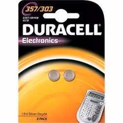 Duracell 303/357, Batterie à usage unique, SR44, Argent-Oxide (S), 1,5 V, 2 pièce(s), Pile bouton