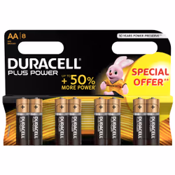 Duracell Plus Power, Batterie à usage unique, AA, Alcaline, 1,5 V, 8 pièce(s), Multicolore